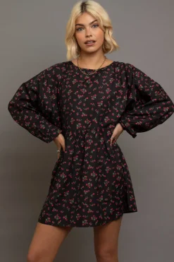 Daisy Street Raglan Mini Smock Dress-Women Dresses