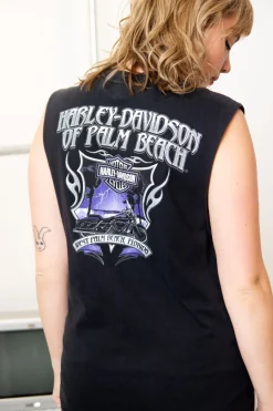 Daisy Street Regen Vest Top with Harley Davidson Eagle Print-Women Tops