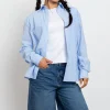 Daisy Street Relaxed Fit Stripe Shirt-Women Tops