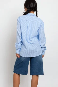 Daisy Street Relaxed Fit Stripe Shirt-Women Tops