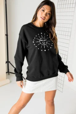Daisy Street Relaxed Sweatshirt with Solstice Graphic-Women Hoodies & Sweatshirts