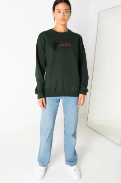 Daisy Street Relaxed Sweatshirt With Surf Shop Print-Women Hoodies & Sweatshirts