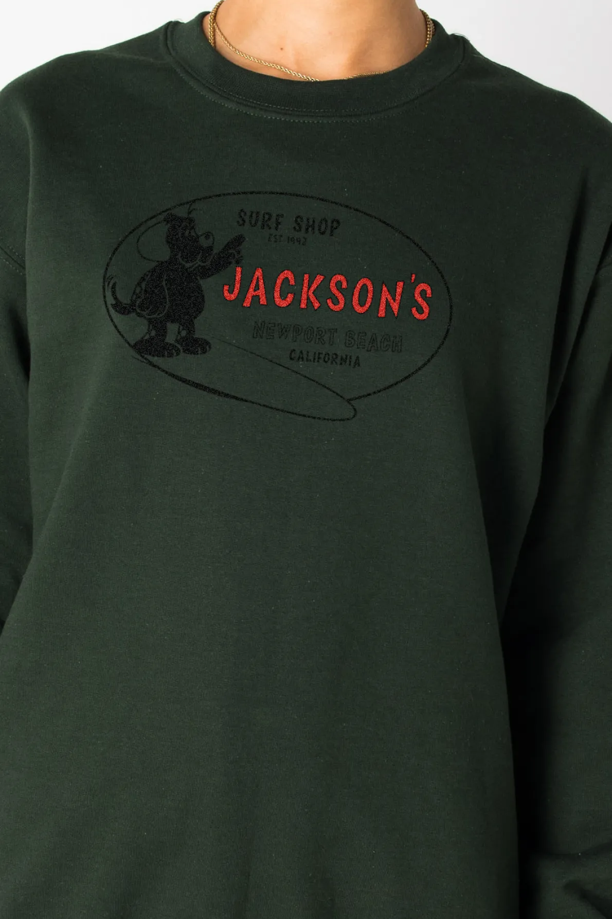 Daisy Street Relaxed Sweatshirt With Surf Shop Print-Women Hoodies & Sweatshirts