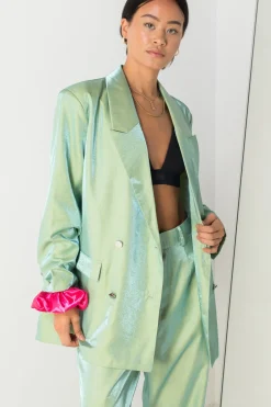 Daisy Street Relaxed Tailored Blazer in Iridescent Co-ord-Women Jackets | Co-ords