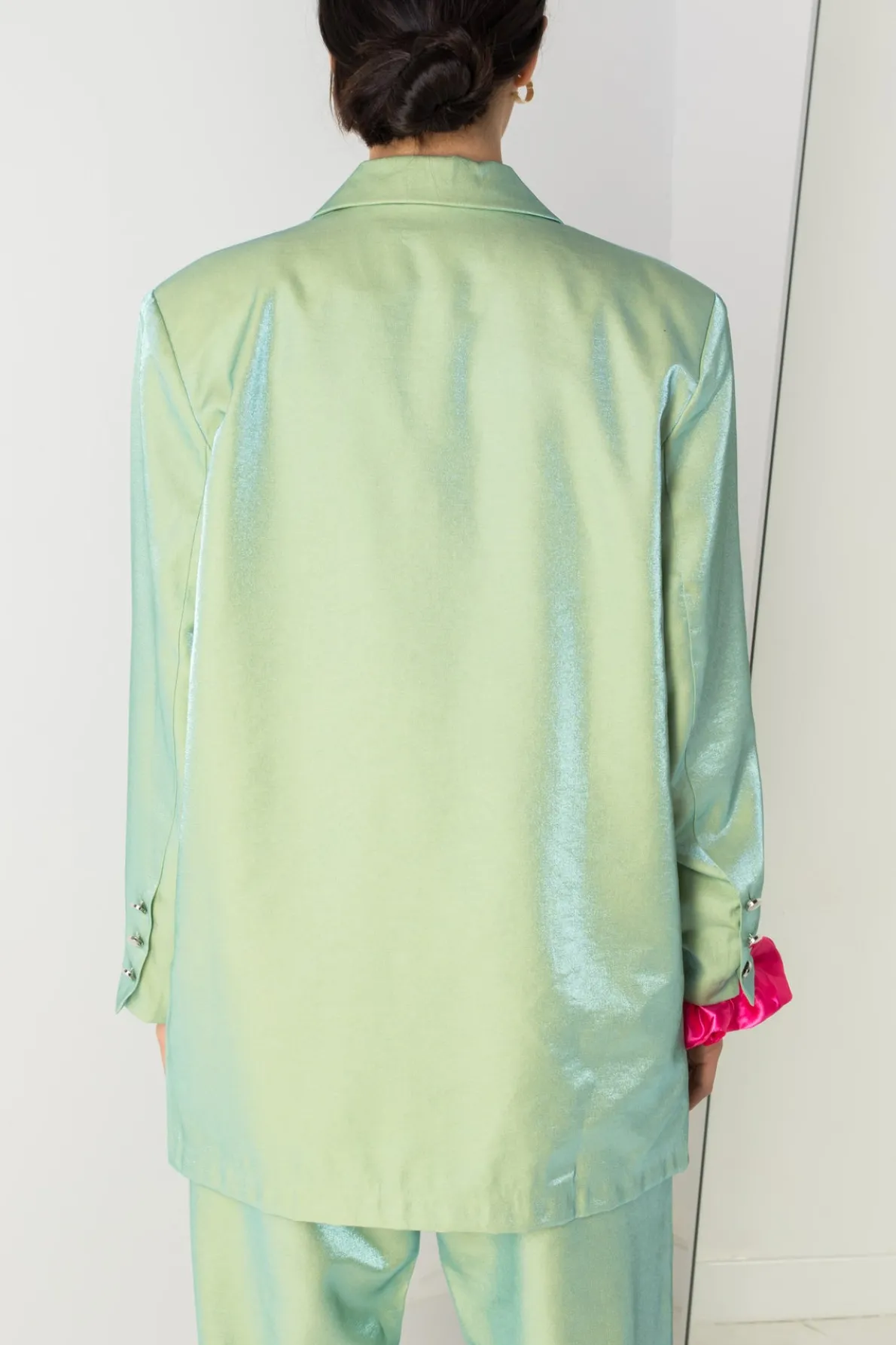 Daisy Street Relaxed Tailored Blazer in Iridescent Co-ord-Women Jackets | Co-ords