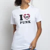 Daisy Street Relaxed T-Shirt with I Love Punk Print-Women T-Shirts