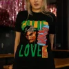 Daisy Street Relaxed T-Shirt with Tupac Cali Love Print-Women Band Tees | T-Shirts