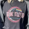 Daisy Street Relaxed T-Shirt with Pink Floyd Print-Women Band Tees | T-Shirts