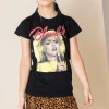 Daisy Street Relaxed T-Shirt with Blondie Print-Women Band Tees | T-Shirts