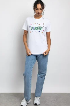 Daisy Street Relaxed T-Shirt with Someday Print-Women T-Shirts