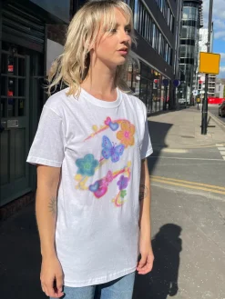 Daisy Street Relaxed T-Shirt with Butterfly Print-Women T-Shirts