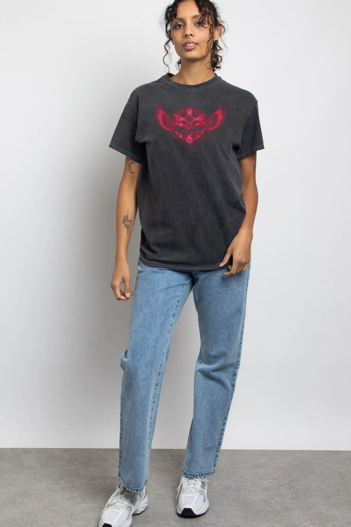Daisy Street Relaxed T-Shirt with Eternal Print-Women T-Shirts