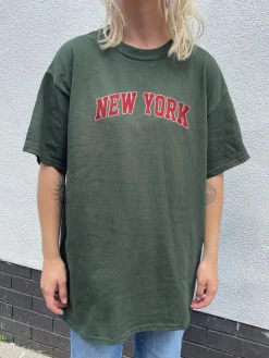 Daisy Street Relaxed T-Shirt with New York Graphic-Women T-Shirts