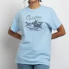 Daisy Street Relaxed T-Shirt with Cowboy Print-Women T-Shirts