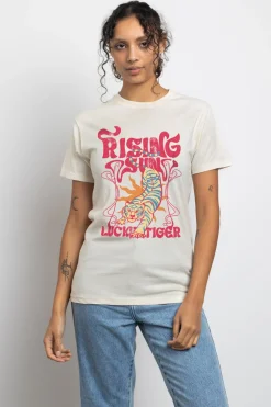 Daisy Street Relaxed T-Shirt with Lucky Tiger Print-Women T-Shirts