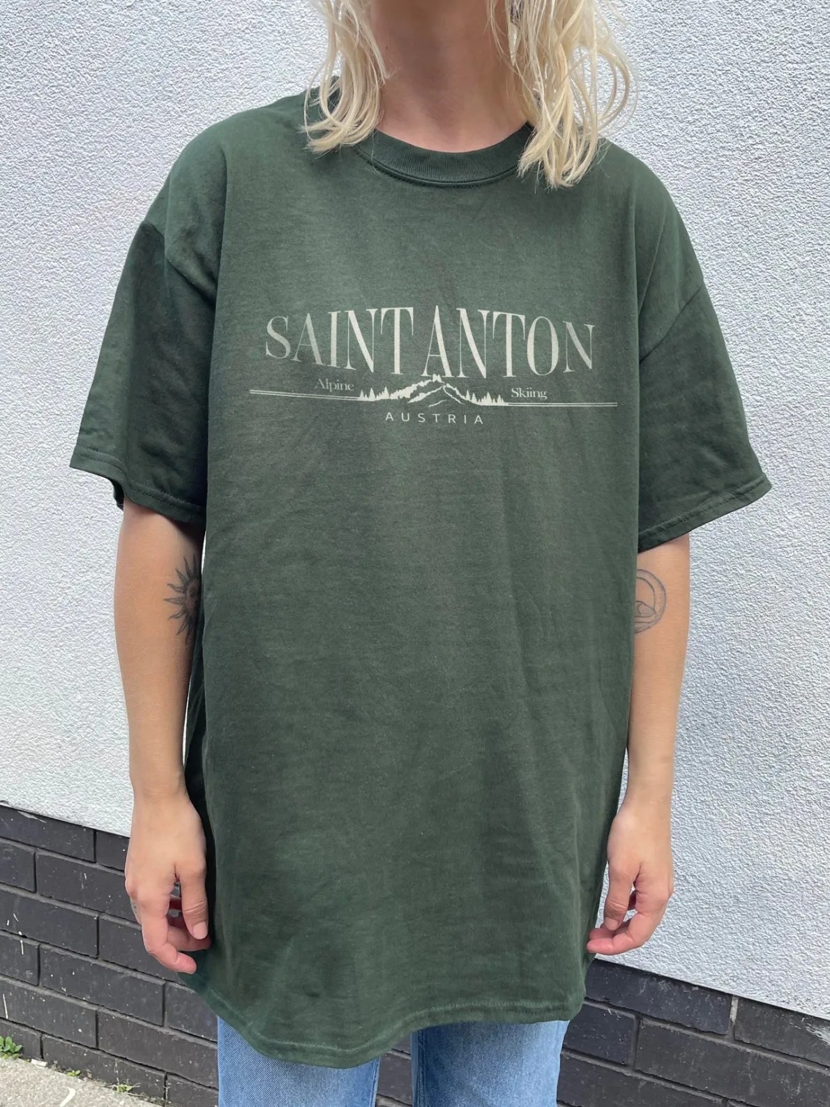 Daisy Street Relaxed T-Shirt with Saint Anton Graphic-Women T-Shirts