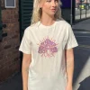 Daisy Street Relaxed T-Shirt with Trippy Mushroom Graphic-Women T-Shirts