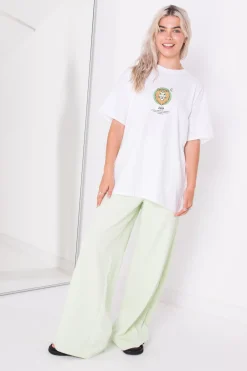 Daisy Street Relaxed T-Shirt with Leo Print-Women T-Shirts