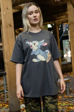 Daisy Street Relaxed T-Shirt with Disney Thumper Print-Women T-Shirts