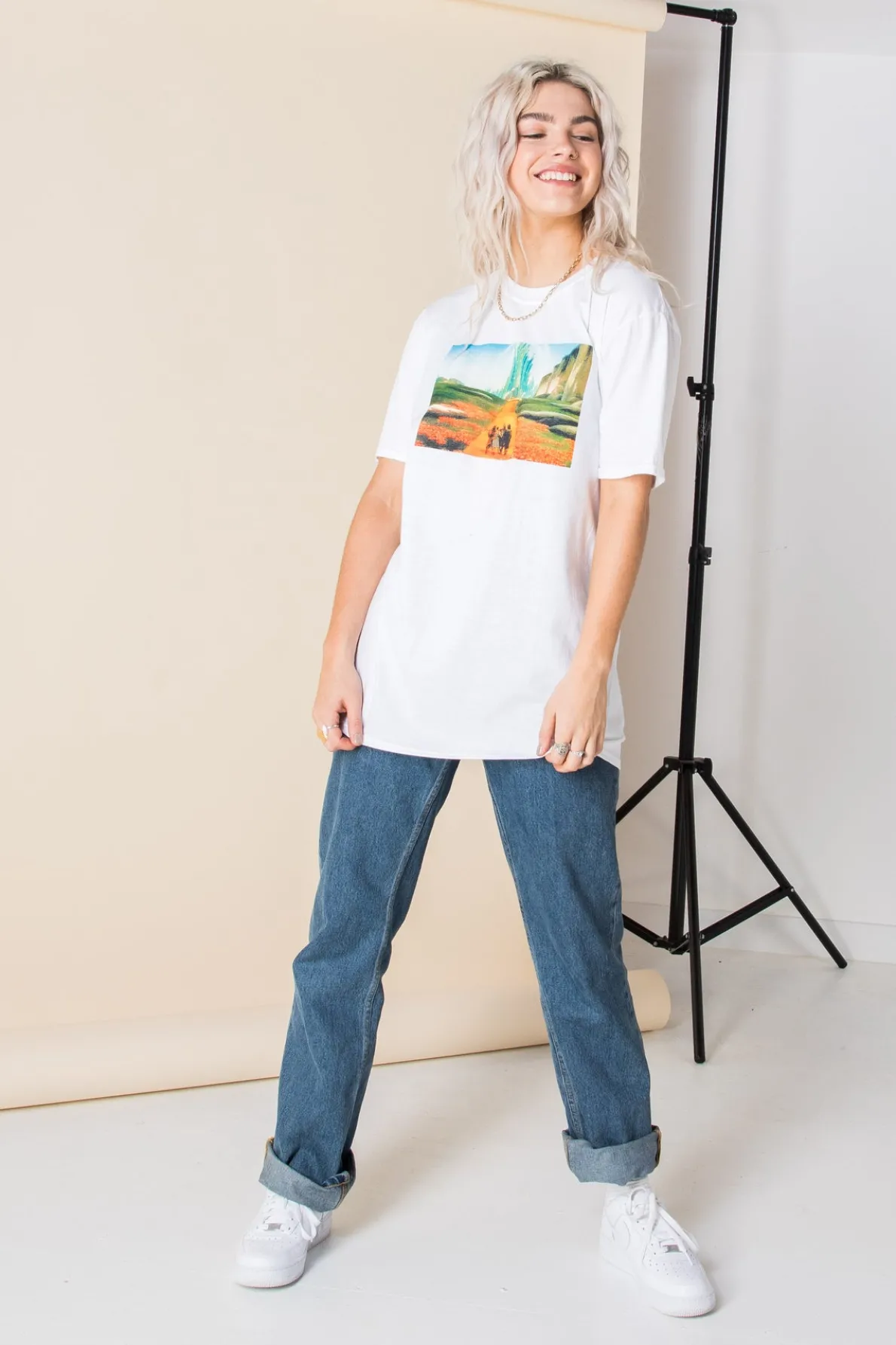 Daisy Street Relaxed T-Shirt with Wizard of Oz Print-Women T-Shirts