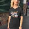 Daisy Street Relaxed T-Shirt with Let's Get Outta Here Print-Women T-Shirts