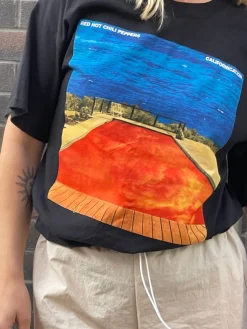 Daisy Street Relaxed T-Shirt with Red Hot Chili Peppers Print-Women Band Tees | T-Shirts