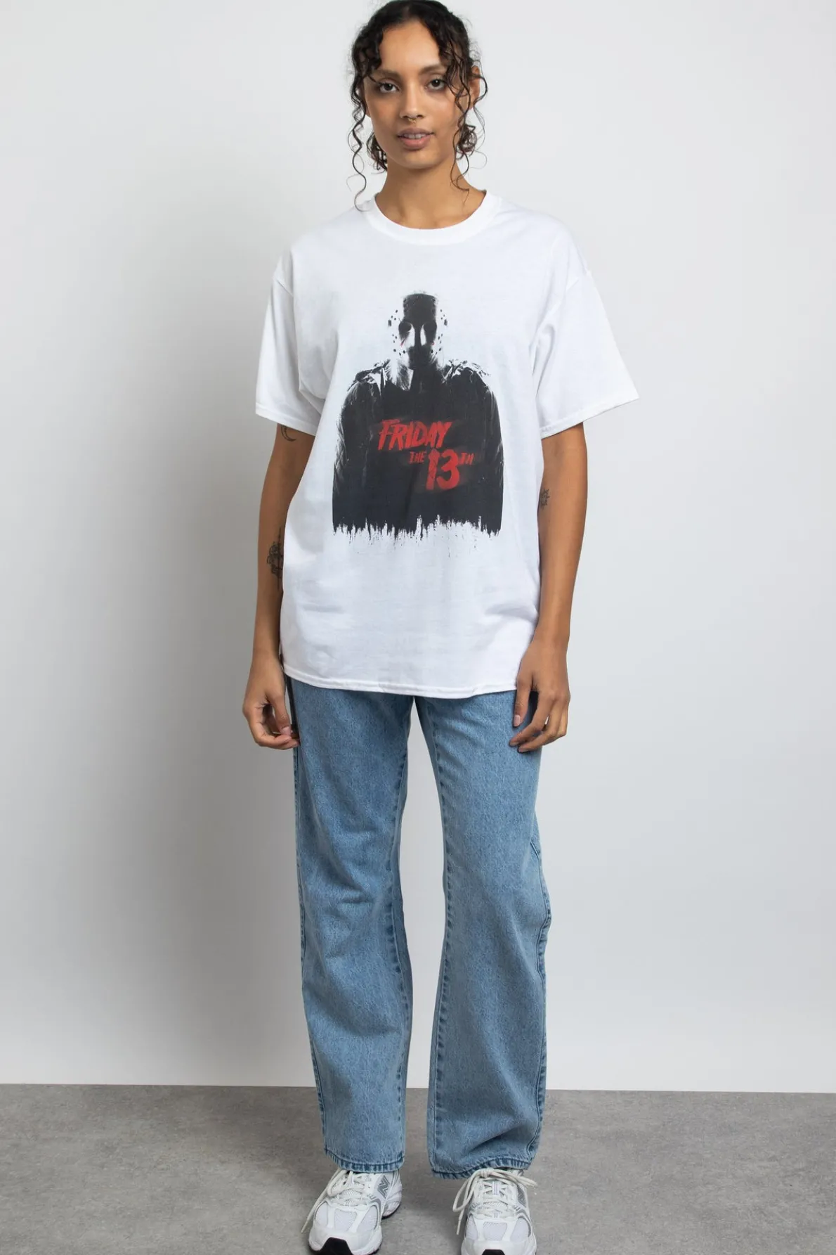 Daisy Street Relaxed T-Shirt with Friday The 13th Graphic-Women Tops | T-Shirts