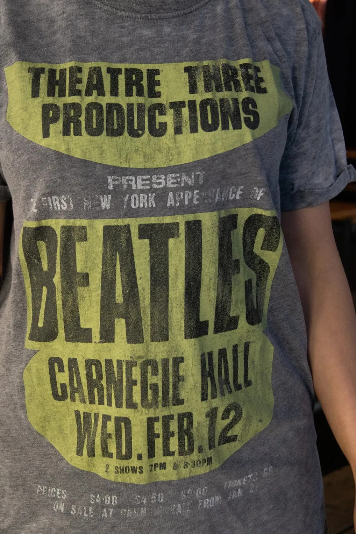 Daisy Street Relaxed T-Shirt with The Beatles Carnegie Hall Print-Women Band Tees | T-Shirts