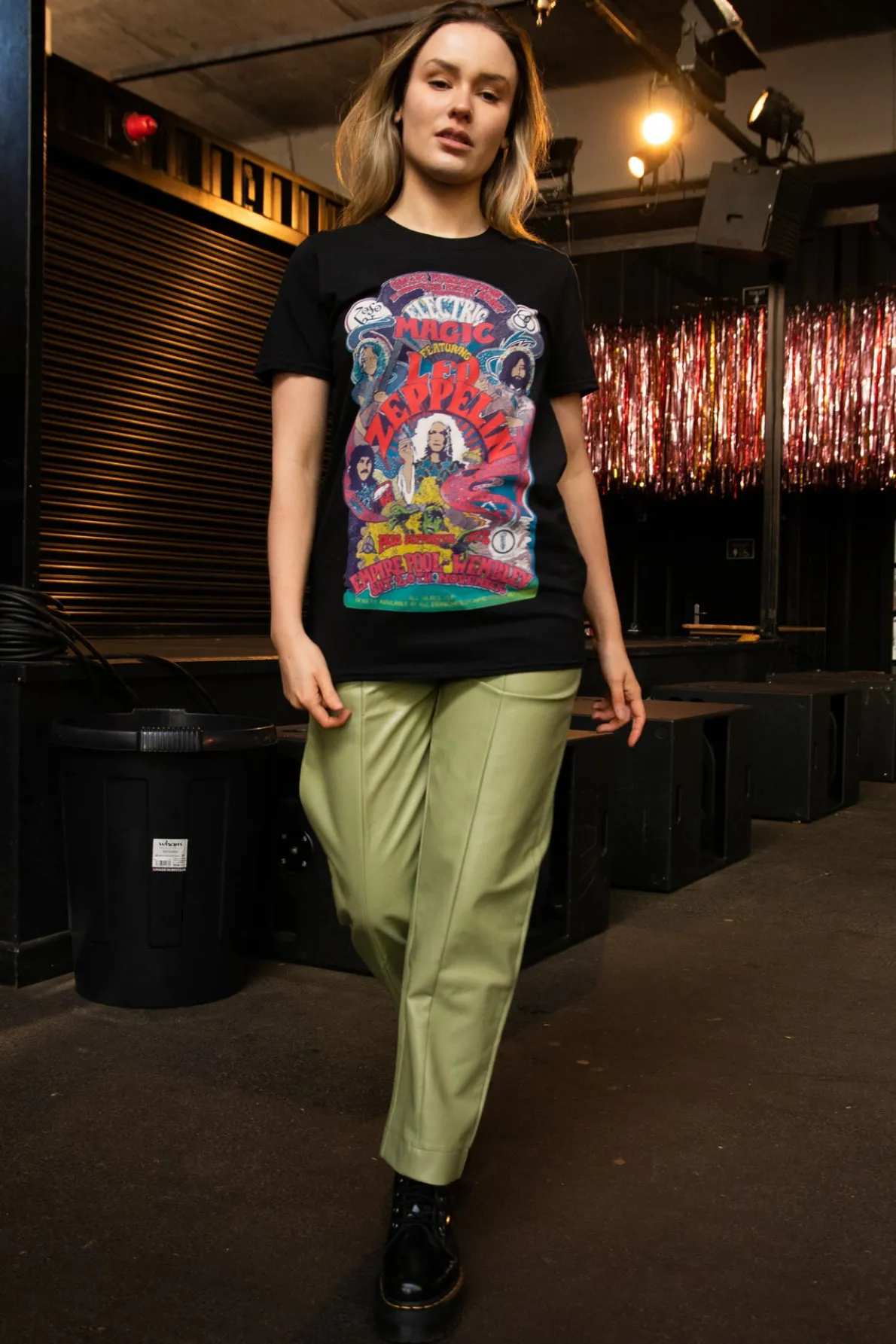 Daisy Street Relaxed T-Shirt with Led Zeppelin Electric Magic Print-Women Band Tees | T-Shirts