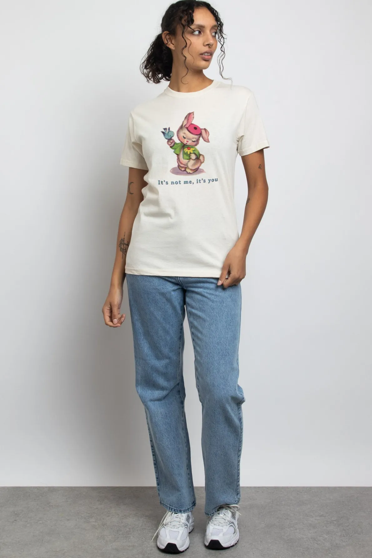 Daisy Street Relaxed T-Shirt with It's Not Me It's You Print-Women T-Shirts