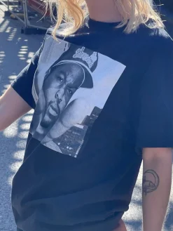Daisy Street Relaxed T-Shirt with Ice Cube Print-Women Band Tees