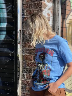 Daisy Street Relaxed T-Shirt with Grateful Dead Print-Women Band Tees