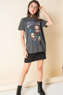 Daisy Street Relaxed T-Shirt with Snoop Dogg Print-Women Band Tees | T-Shirts