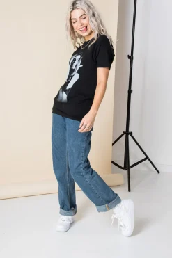 Daisy Street Relaxed T-Shirt with Prince Parade Print-Women Band Tees | T-Shirts
