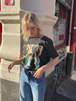 Daisy Street Relaxed T-Shirt with Tupac Print-Women Band Tees | T-Shirts
