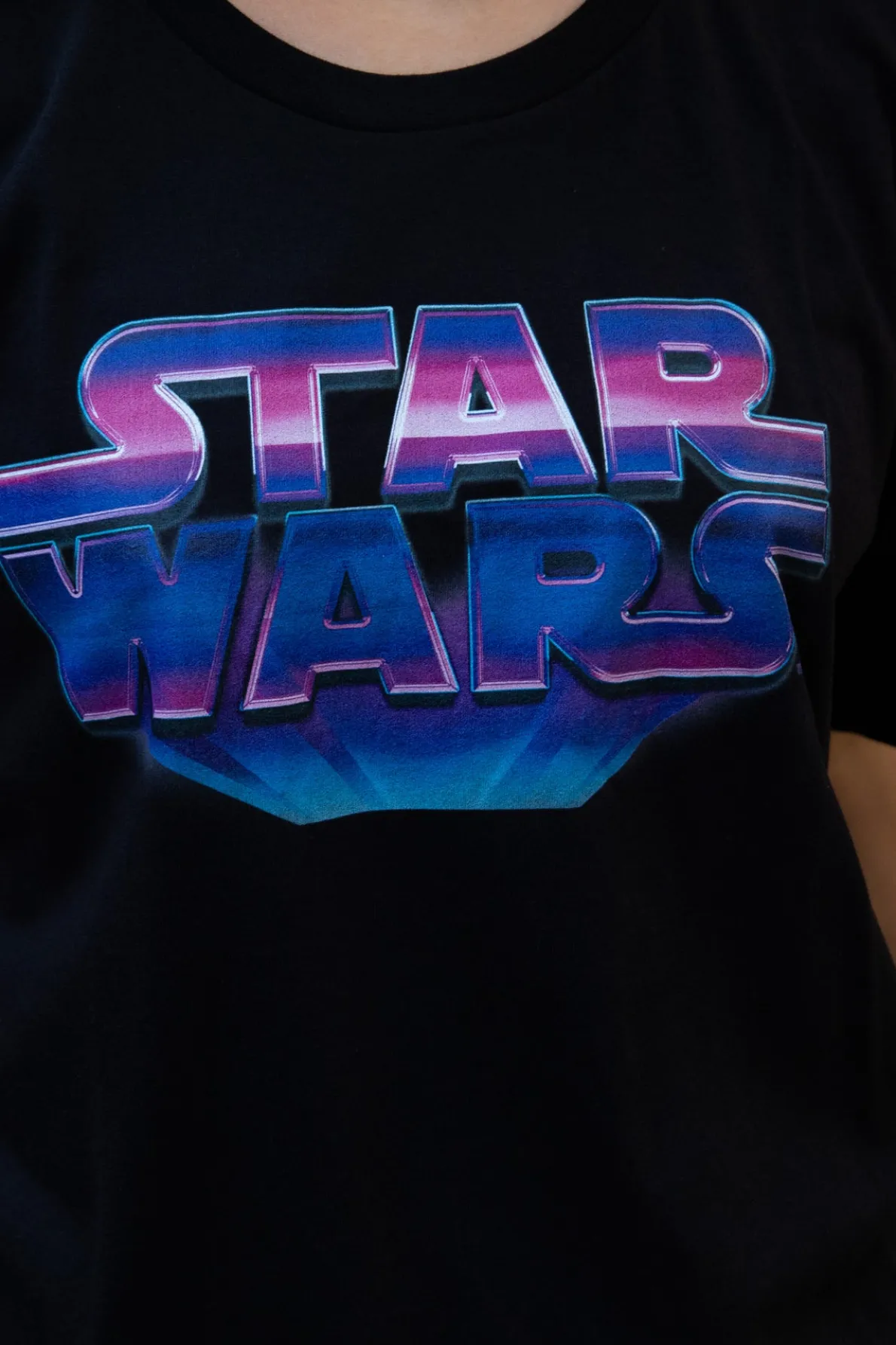 Daisy Street Relaxed T-Shirt with Star Wars Logo Print-Women T-Shirts