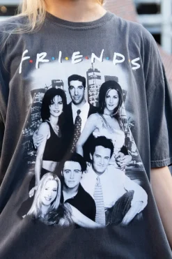 Daisy Street Relaxed T-Shirt with Friends Print-Women T-Shirts