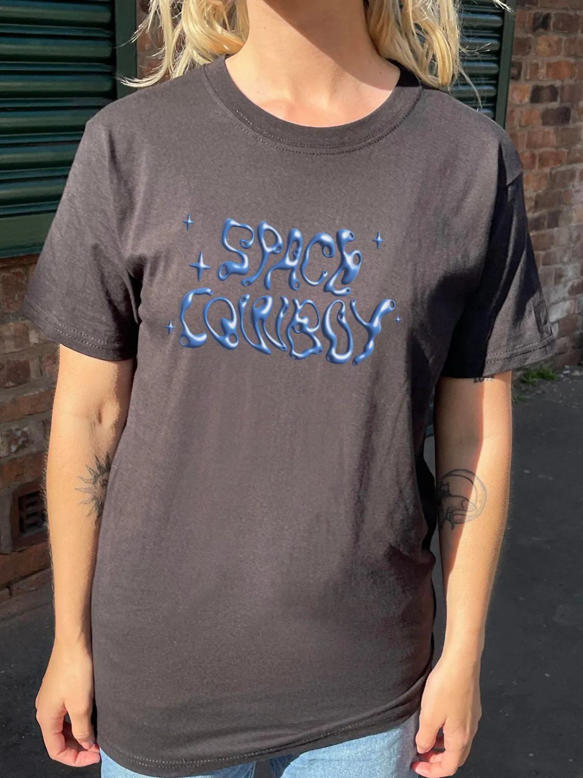 Daisy Street Relaxed T-Shirt with Space Cowboy Graphic-Women T-Shirts