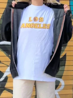 Daisy Street Relaxed T-Shirt with Los Angeles Graphic-Women T-Shirts