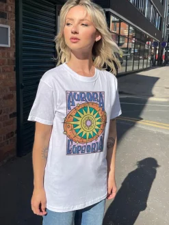 Daisy Street Relaxed T-Shirt with Aurora Print-Women T-Shirts