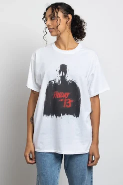Daisy Street Relaxed T-Shirt with Friday The 13th Graphic-Women Tops | T-Shirts