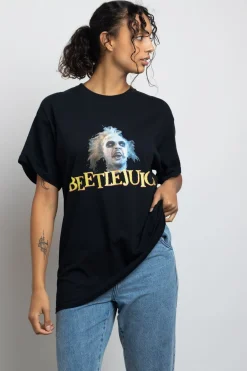 Daisy Street Relaxed T-Shirt with Beetlejuice Graphic-Women Tops | T-Shirts