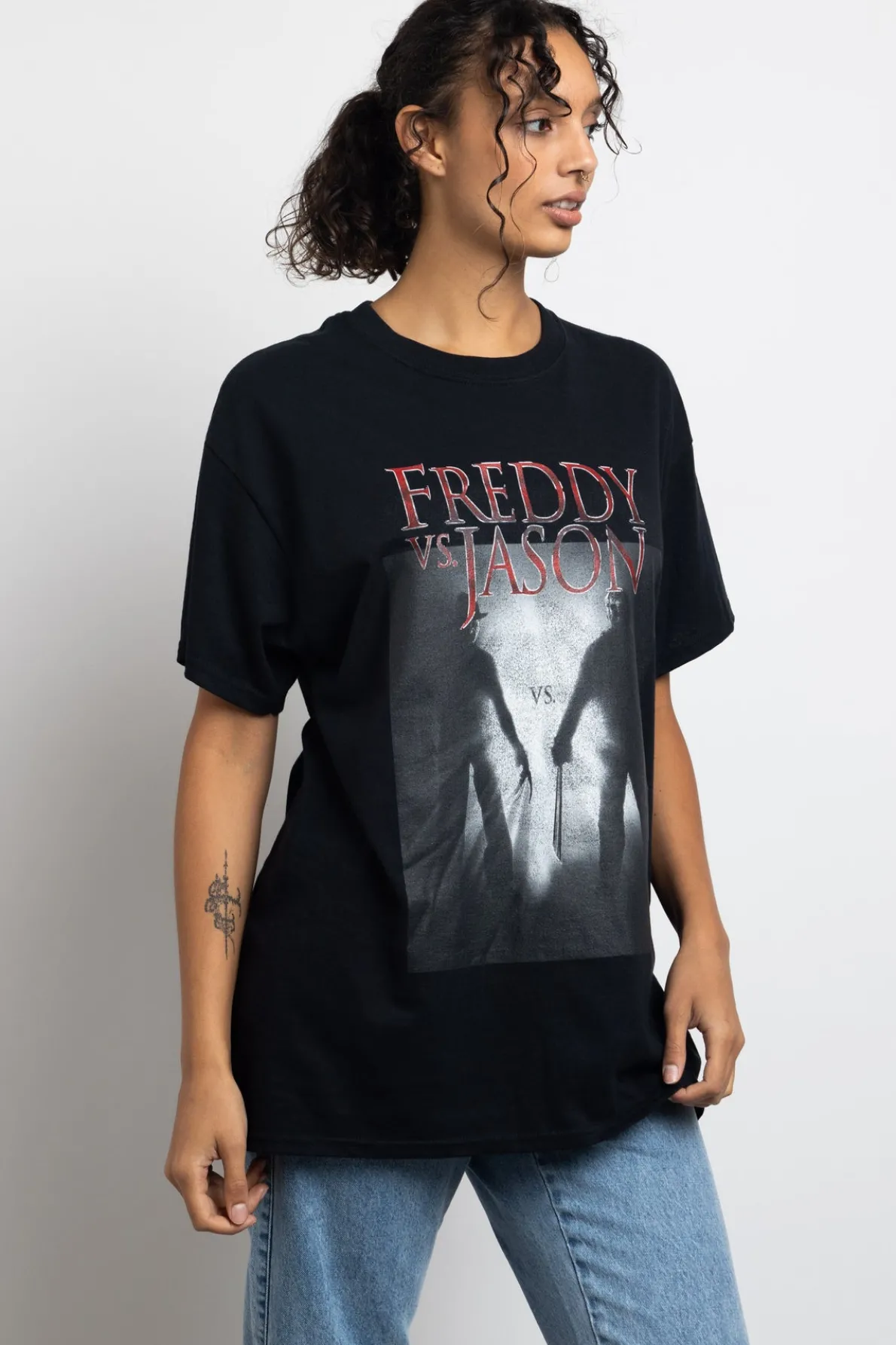 Daisy Street Relaxed T-Shirt with Freddy Vs Jason Graphic-Women Tops | T-Shirts