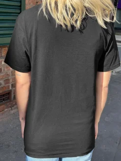 Daisy Street Relaxed T-Shirt with Night Panther Print-Women T-Shirts