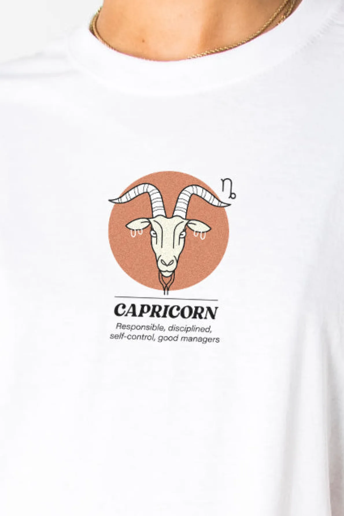 Daisy Street Relaxed T-Shirt with Capricorn Print-Women T-Shirts