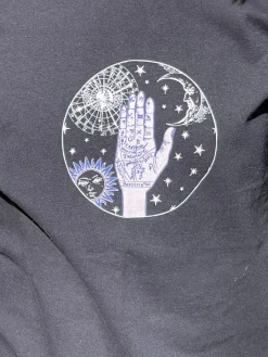 Daisy Street Relaxed T-Shirt with Palmistry Print-Women T-Shirts