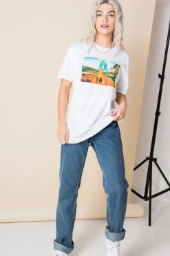 Daisy Street Relaxed T-Shirt with Wizard of Oz Print-Women T-Shirts