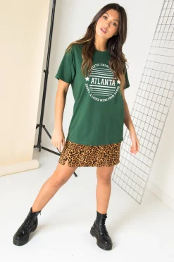 Daisy Street Relaxed T-Shirt With Atlanta Print-Women T-Shirts