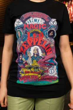 Daisy Street Relaxed T-Shirt with Led Zeppelin Electric Magic Print-Women Band Tees | T-Shirts