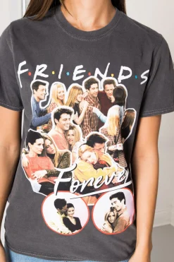 Daisy Street Relaxed T-Shirt with Friends Forever Print-Women T-Shirts
